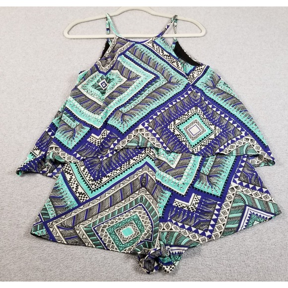 The Vanity Room Pants - The Vanity Room Romper Womens S Small Geometric Tribal Boho Sleeveless Summer